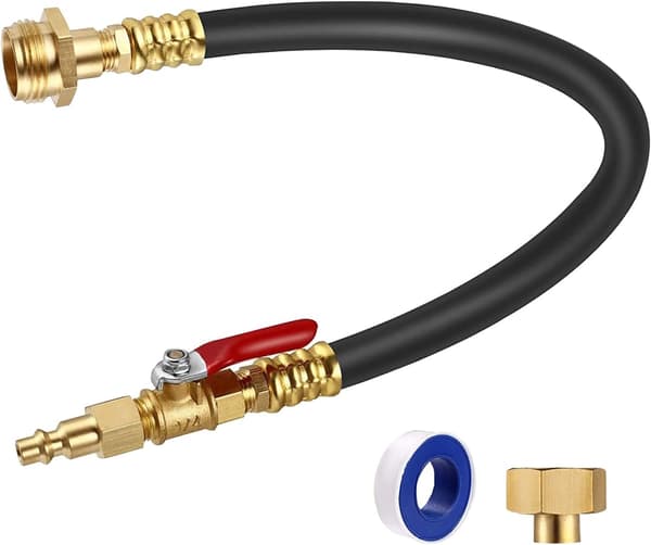 RV Vinterförvaringskit, Sprinkler Blowout Adapter med Avstängningsventil, Luftkompressor Snabbkopplingsplugg