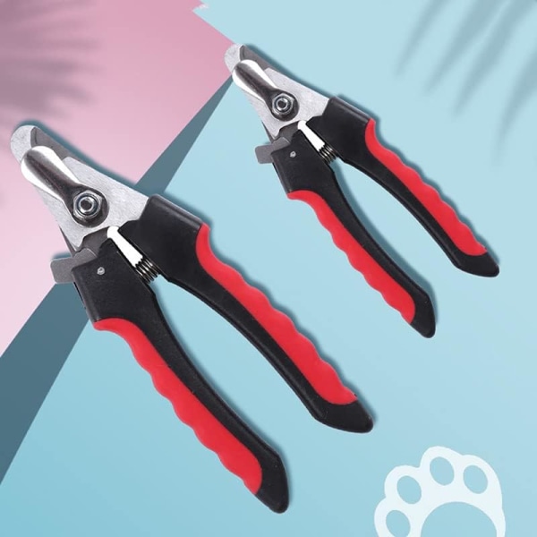 Hunde og katte Kæledyr Negleklippere og trimmere Professionelt kæledyrsnegleklipper plejeværktøj med gratis neglefil (lille, rød)