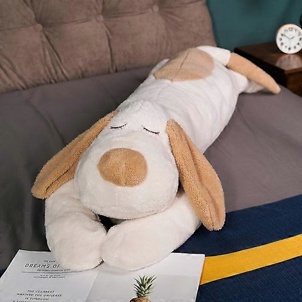 100/130/150CM Stor Mjuk Kropp Lång Hund Plysch Kudde Fylld Djur Hem Dekoration Soffa Kudde Barn Flicka Semester Present Leksaker 130cm white