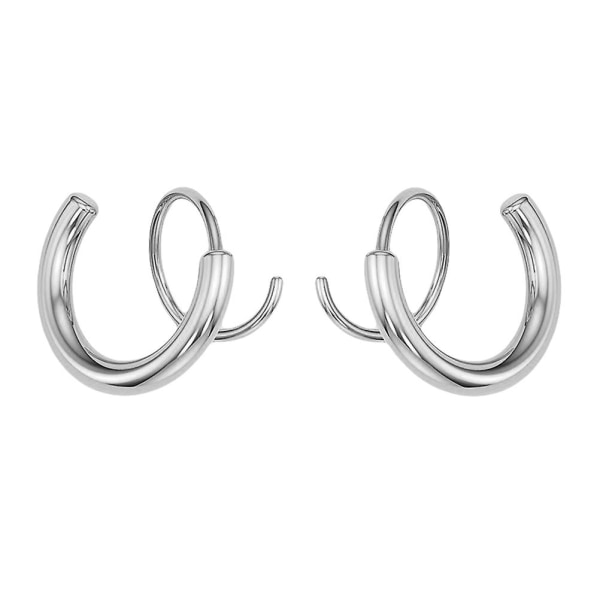 2st Spiral Dubbla Hoops Twist Örhängen Helix Stud Ear Climber Örhängen