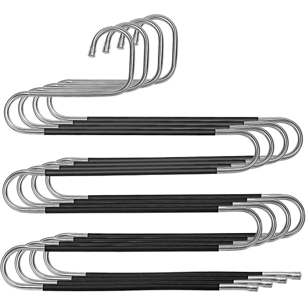4 st multipla byxhängare byxhängare 5-lagers halkfri metall S-formade magiska hängare utrymmesbesparande arrangör för slipsar kjolar handdukar