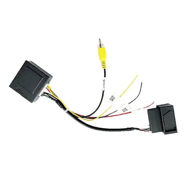 RGB til (RCA) Av Cvbs Signal Konverter Dekoderboks Adapter til Fabriksmonteret Bakkamera Tiguan Golf Sort