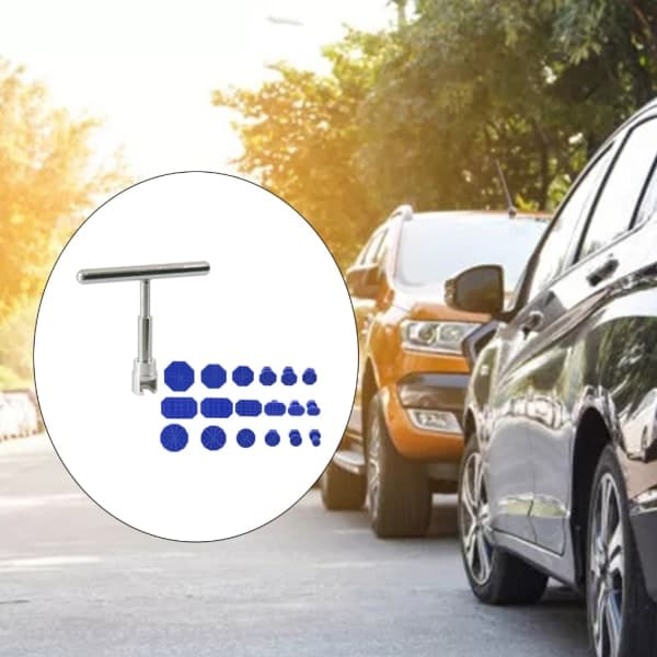 Bilbulkreparasjonstrekker T-bar sett Auto Body Mekanisk Platemetall Slide Puller Bilbulkfjerner med flikpute