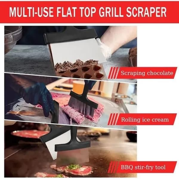 YSTP Grillskrape i rustfritt stål - 2 stk - Svart