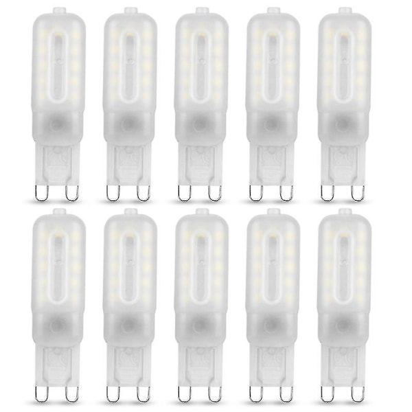 10 st G9 LED-lampa 5W Kallt vitt 6000k 220V Ersätter halogenlampor Ej dimbar B