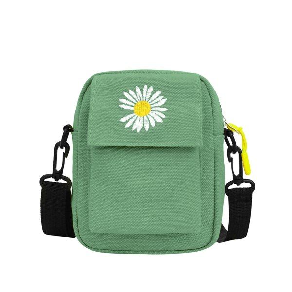 Crossbody-telefonväska, söt miniryggsäck i canvas med dragkedja, axelväska med dubbla lager, justerbar rem, mobiltelefonplånbok, väska för förvaring av småsaker