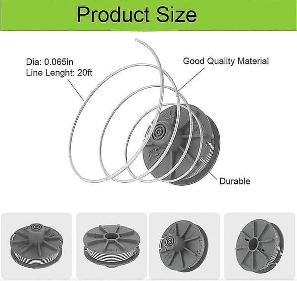 Trimmersnellespole, 3 stk. spole for Turbo-trimmere 5307-20 6m snorerstatning gresstrimmerspole for Gardena
