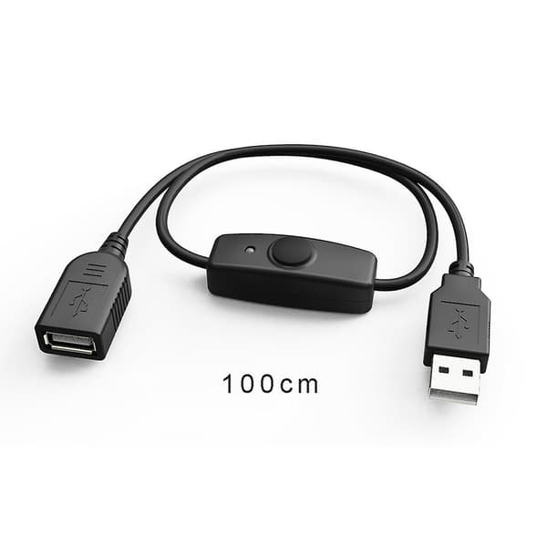 USB 2.0 Förlängningskabel med På/Av-knapp och LED-indikator 1M