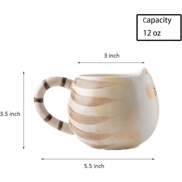 SBSG Sød Katte Kaffe Kop med Ører, 12 Oz Keramisk Kat Te Kop til Kvinder og Mænd, Kattemadet Valg til Katte Elskere