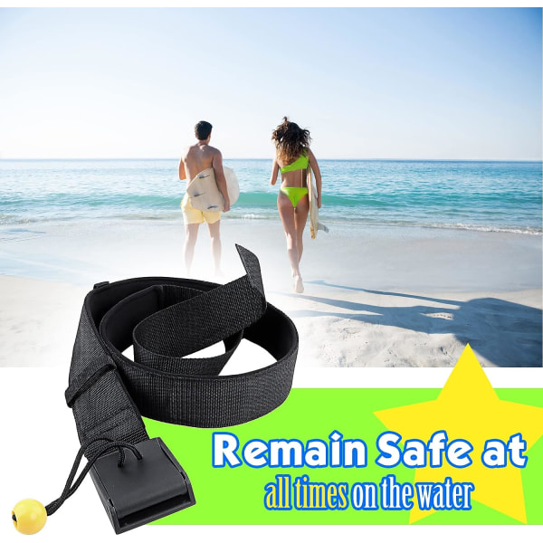 SUP Sikkerhetsbelte, Quick Release Sup midjebånd QR-belte med justerbar og 50 mm bred stropp som fester ankelbåndet til midjen din Kompatibel svart