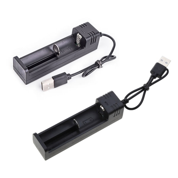 Ny USB li-ion batterioplader 3.7V til 1pc 18650 16340 14500 26650 Lithiumbatterioplader Genopladelig 500mA