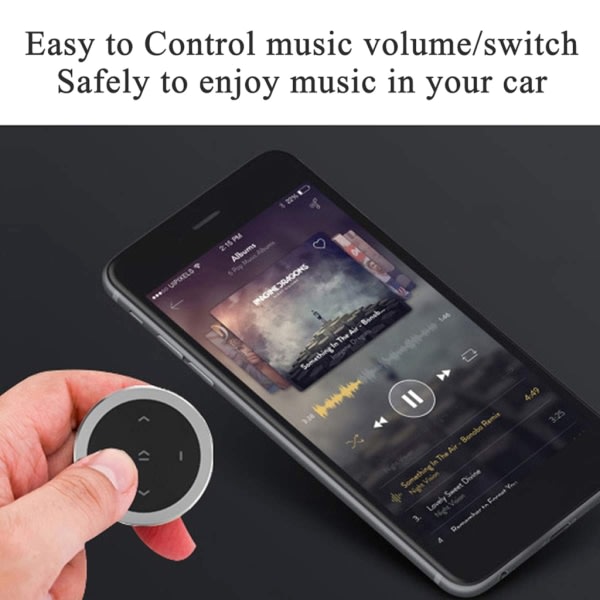 Fjernkontroll for ratt med trådløs Bluetooth 3.0 medieknapp for musikkavspilling, fjernkontroll for IOS/Android