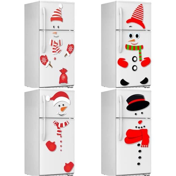 Julkylskåpsdekoration - Jultomten Kylskåp, Diskmaskinsdekaler - Magnetisk - 1 st