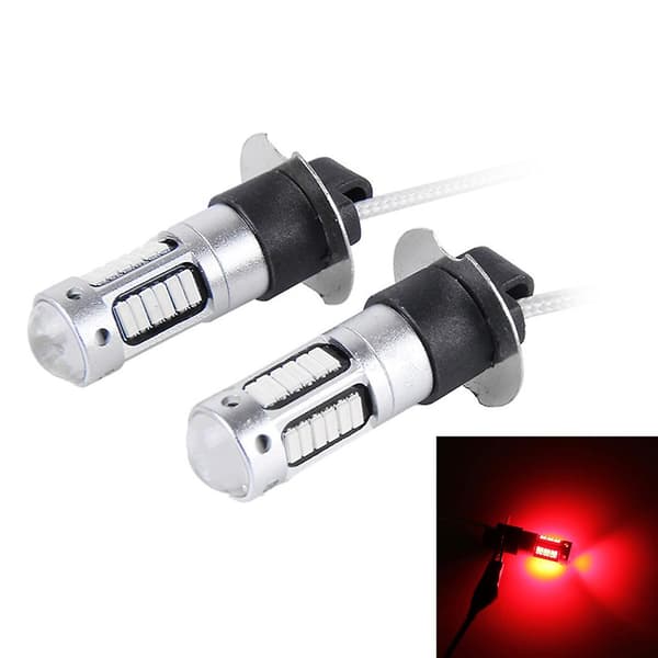 2 STK H3 10W 30 SMD-4014 LED Bil Tågelygte, DC 12V Red Light