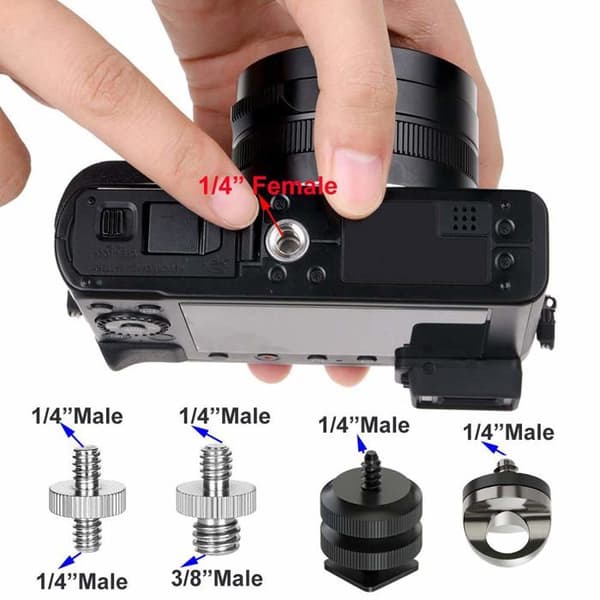 26 STK 1/4\" til 3/8\" kameraadapterkonverter til stativer, monopodder, kuglehoveder, blitzlys, DSLR-kameraer, understøtninger og lamper