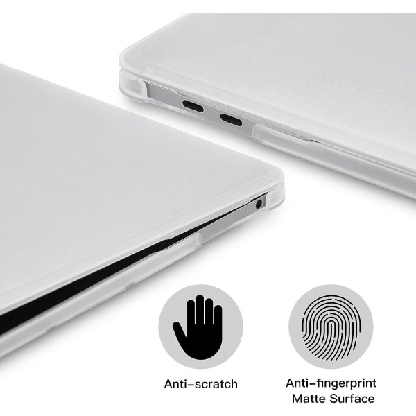 Case on yhteensopiva Macbook Airin 13 tuuman M1 A2337 A2179 A1932 kanssa, julkaistu vuosina 2021-2018 Frosted Clear