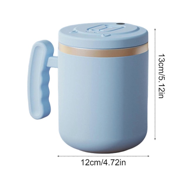 Ergonomiska 400ml Självrörande Kaffemuggar med Skala och USB-Uppladdningsbar Design för Bekväm Användning - Blå Blue