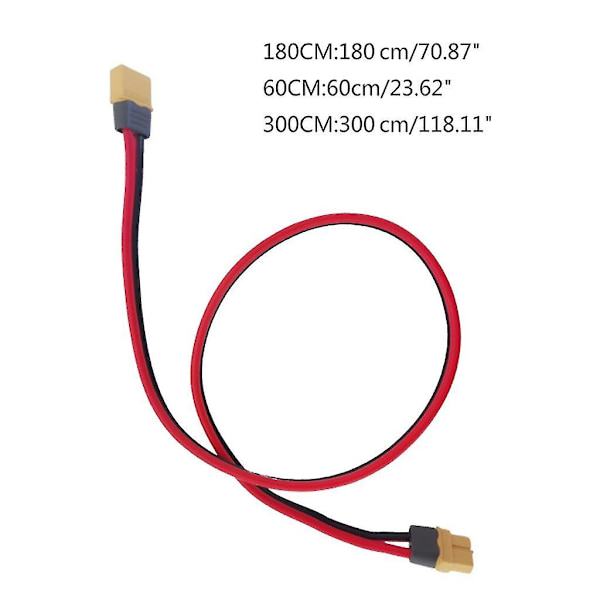 Xt60-urosliitin naaras - Xt60-urosliitin uros 12 AWG silikonijohdolla jatkokaapeli 180cm