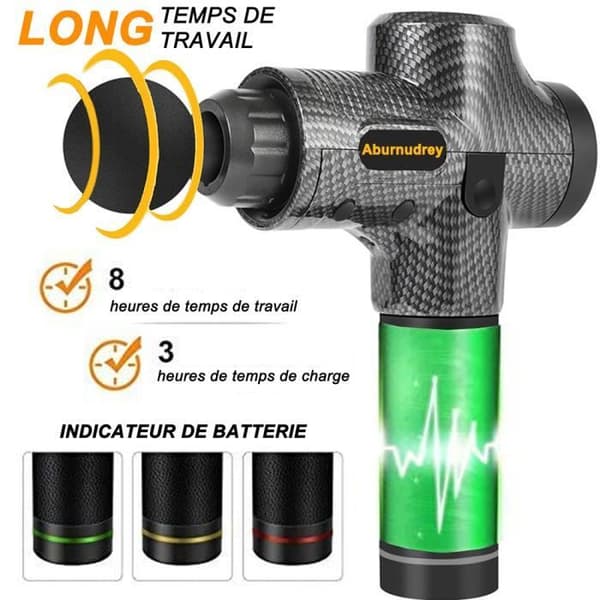 Massagepistol - 6 Massagehoveder - 30 Hastigheder - Trådløs Genopladelig