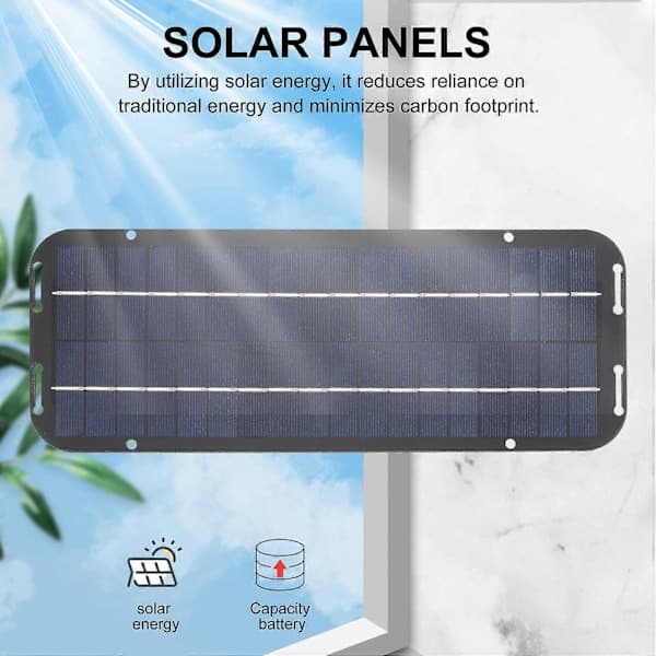 12V 60W Solpaneloplader Bil Motorcykel Scooter Bærbar Solpanel Biloplader Batteri Effektiv Vedligeholdelse