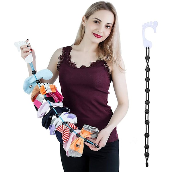 2 stk. Sokkevaskeorganisator Nemme clips og låse Vaskeri Divider Organiser Saver, Rød