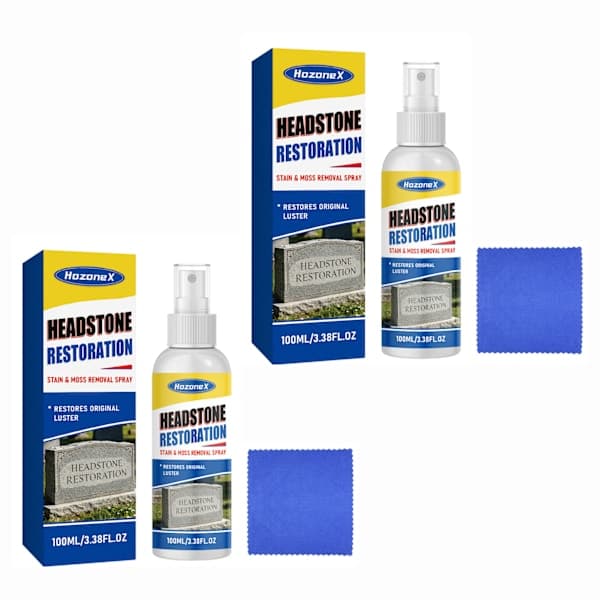 Gravsten Restaurering Pletfjerning Mosfjernelse Spray Effektiv Gravstensrens Restaurerer Fjerner Snavs Mos 2pcs