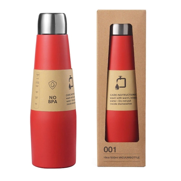 2025 NYHET Gradient 304 Rostfritt Stål Jump Cup Läcksäker Isolerad Vattenflaska 532 ml (18 OZ). red