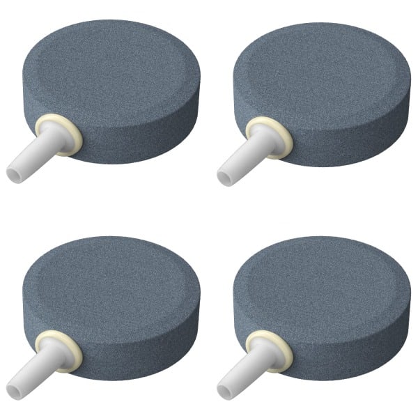 Akvarie 4CM Luftsten Disk Boble Diffuser Udløsningsværktøj til Luftpumper Fisketanke Spande Små Damme og DWC Beholdere, 4 Pakke