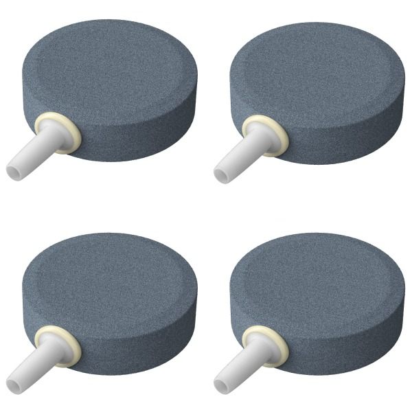 Akvarium 4CM Luftstensskiva Bubbeldiffusor Frisättningsverktyg för Luftpumpar Fisk Tankar Hinkar Små Dammar och DWC Behållare, 4 Pack