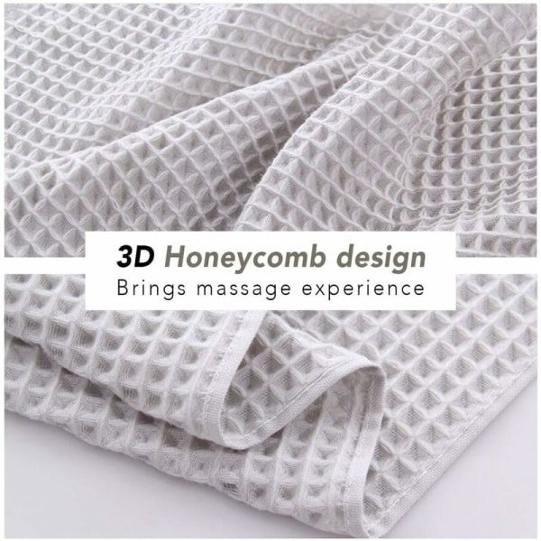 4 stk. håndklæder 3D bikagedesign blødt fluffy bomuld 13,3×29