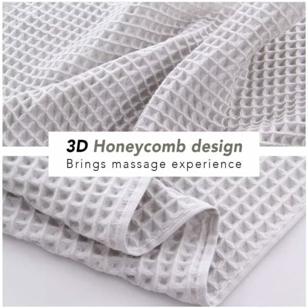 4 stk håndklær 3D Honeycomb Design Myk Fluffy Bomull 13,3×29