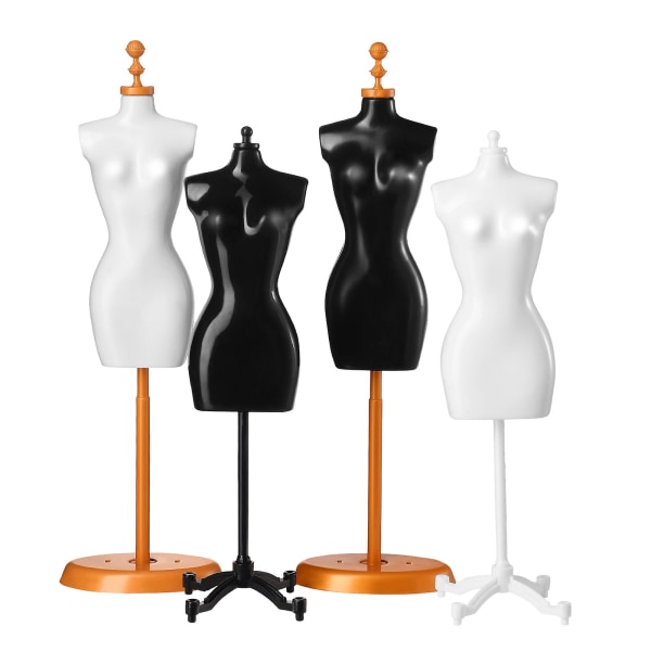 Justerbart stativ Miniature gør-det-selv-tilbehør Kjole Stand Kjole Form Mannequin Mannequin Model Stand Dukke Tøj Display Stativ