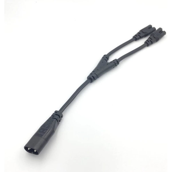 C7 till C8 30 cm förlängningskabel IEC-splitter - hona till 2 x hane - förlängningskabel Y-splitter för figur 8 strömkabel - TV-strömkabeladapter