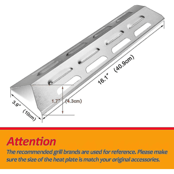 Grill replacement stainless steel heating plate/shield for selected gas grill models from Campingaz, Alice's Garden, Char-broil, Cclife