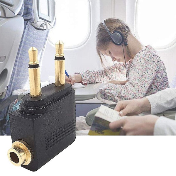 4 pakkauksen lentokoneen kuulokesovitin, lentoyhtiön lentokoneen lentosovittimet kuulokkeille, pinnoitettu 3,5 mm
