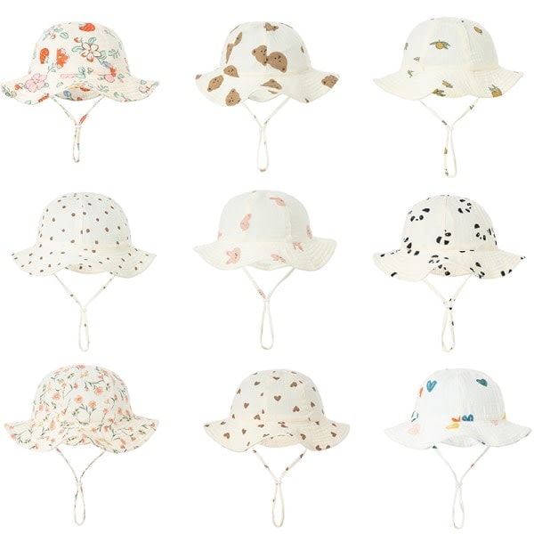 Baby bomullshinkhatt Nytt tryck utomhus kepsar unisex Gul
