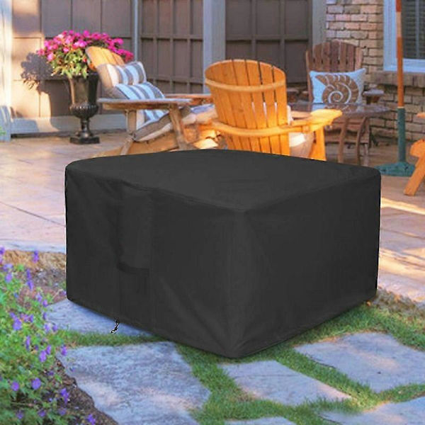 Ildstedsdæksel - Vandtæt 420D Heavy Duty Kvadratisk Patio Ildstedsbord Dæksel Sort (Kvadratisk - 82 x 82 x 61cm) - Passer til 32 tommer Ildsted/Skål Dæksel