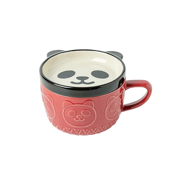 Tecknad japansk keramikmugg med lock, dricksredskap, halkfri kaffe-, te-, vatten-, mjölkmugg, heminredningsmuggar för köket