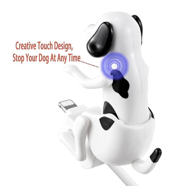 USB kabel Funny Humping Dog-laddare för 13/12/11 och mer, rörlig fläckig hund snabbladdare USB kabel