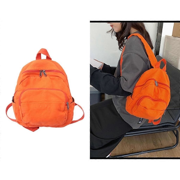 Skolerygsæk Rejse Laptop Rygsæk Skoletaske til Studerende Dagstursrygsæk Bogtaske Orange