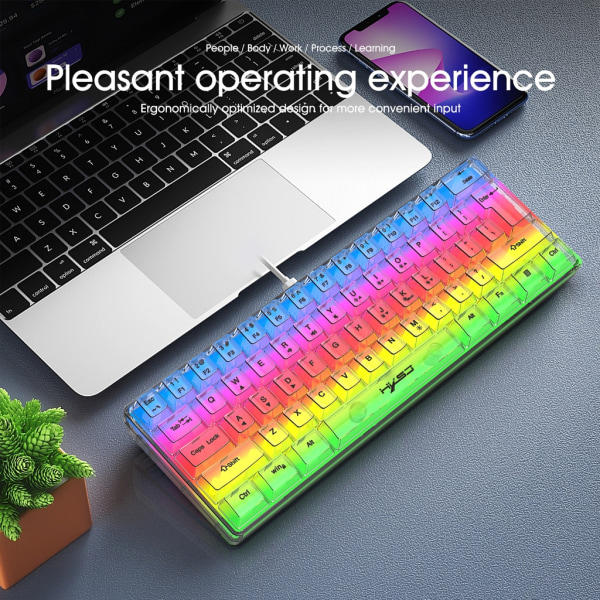 Vattentät Mini Kompakt Gaming Tangentbord 61 Tangenter Gaming Tangentbord RGB Bakgrundsbelysning Ultra Kompakt Mini Tangentbord för PC Gamer