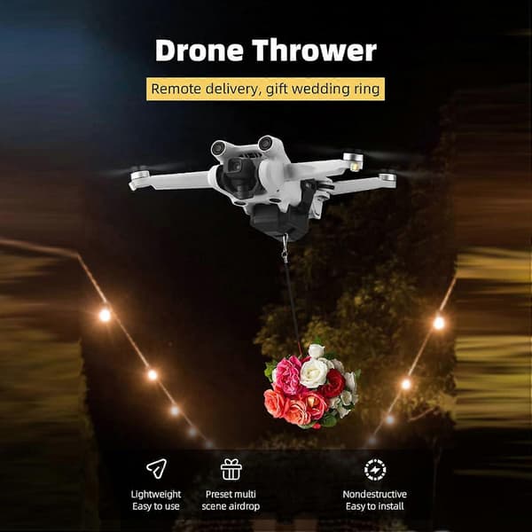 Dronekaster, Drone Hurtigutløserfeste Drone Dispenser Drone Leveringssett USB-lading, 2.4G Drone Luftdroppsystem