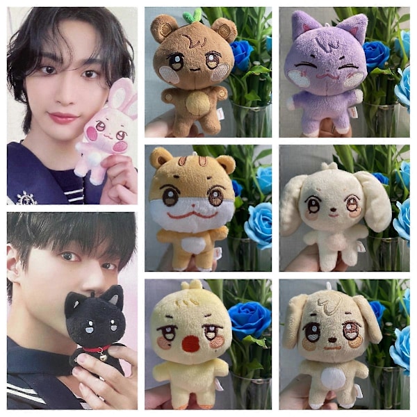 10CM Pop-up Store Dockdocka Nyckelring ANITEEZ Cartoon Söt Plysch Hänge Nyckelring Väska Tillbehör Kpop Yunho Yeosang Fans Presenter keychain C