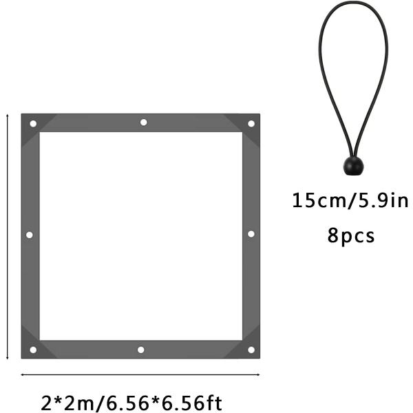 Transparent växtöverdrag, Högkvalitativt vattentätt växtöverdrag med öljetter, frostskydd, presenning och 8 oljeduk studsbollar (2 x 2 meter)