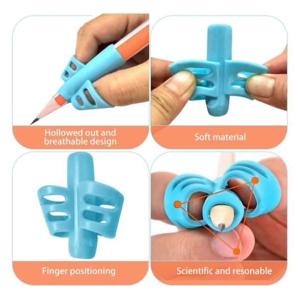 5-delt fingerguide for barn, ergonomisk skrivehjelp for barn, blyantgrep for barn