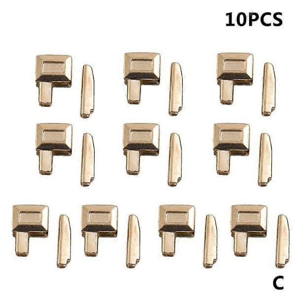 10Set/set Metall Dragkedja Reparationsstopp Öppen Ände Skräddare Hantverk Fab Nytt Verktyg Gold