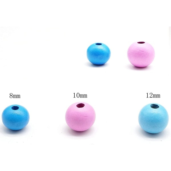 600 Färgglada Träpärlor 8mm Träkulor Pastell Runda Hantverkspärlor För Strängning Blandade Färger Träpärlor Med Hål För DIY Armband