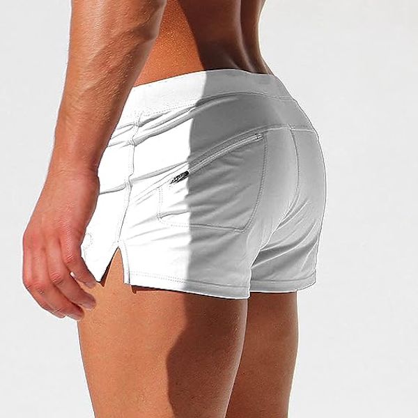 Herre Badebukser Hurtigtørrende Badebukser Badetøj Boardshorts Justerbar Snøre Badebukser Strandshorts Boxer med Lynlåslomme