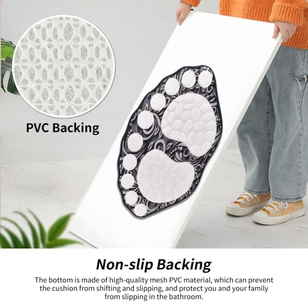 Cobblestone badematte 16X24\" Flanell preget teppe (svart)
