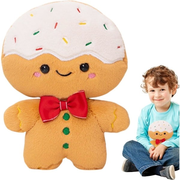 Julpepparkaksp kudde | Plysch jul kudde | Jul plysch leksak | Pepparkakskuddar | Jul gosedjur | Pepparkaksgubbe plysch Original flavor